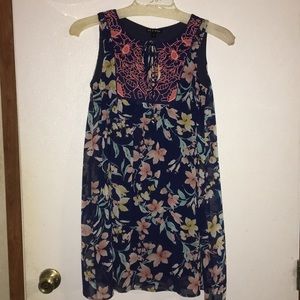 As U Wish navy and floral mini-dress size s